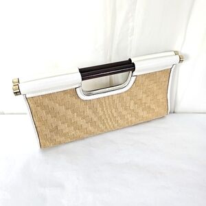 Cole Haan Tan and White Clutch